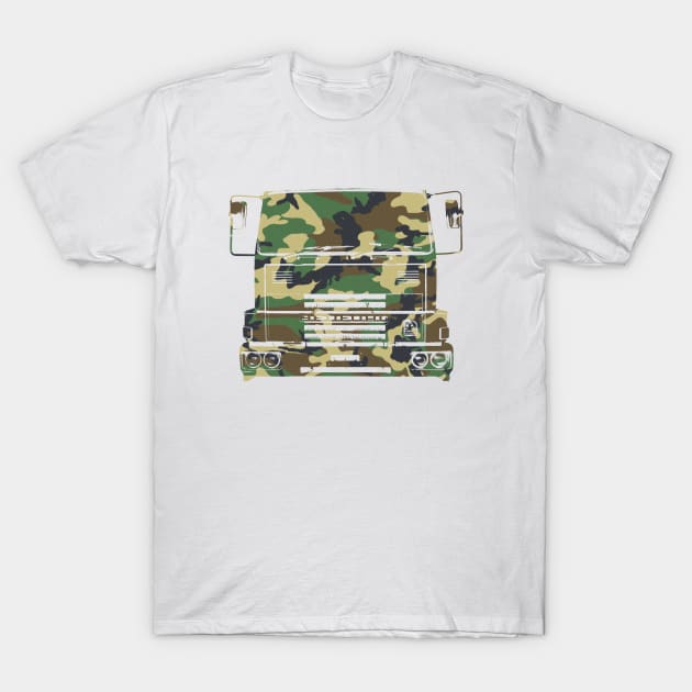 Bedford TM 1980s classic heavy lorry woodland camouflage T-Shirt by soitwouldseem